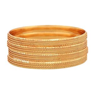 Gold Plated Traditional Ethinic Look Golden Colour Premium Look Bangle Jewellery For Girl and Women. A set of four